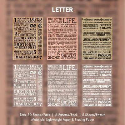 Бумага для скрапбукинга Крафтовая 12х17 см Words 40 листов (HGD-PDSY007)