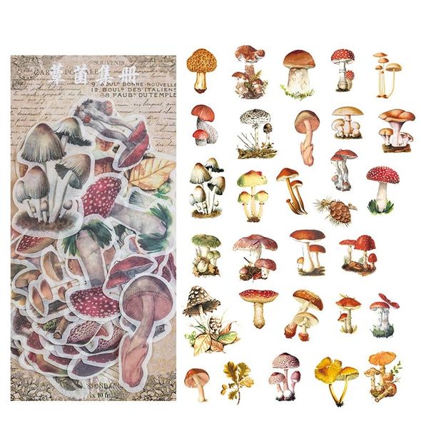 Набор стикеров YUIXIAN Лесные грибочки 60 шт (YXTZB060)