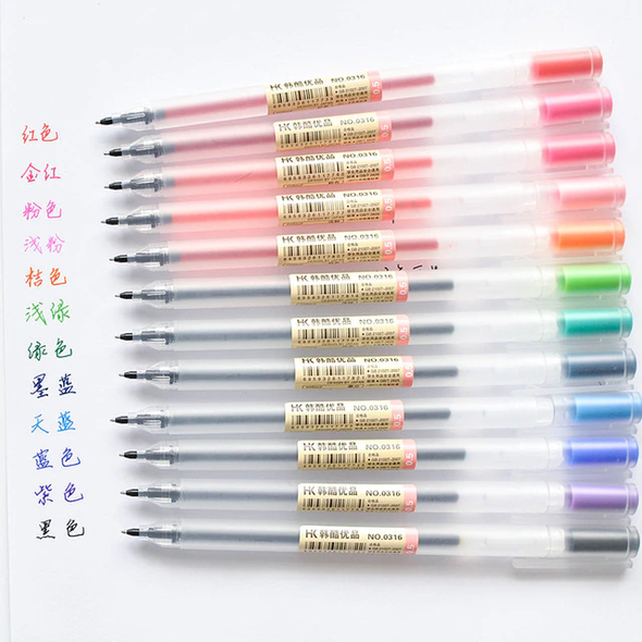 Набір кольорових ручок 12 шт. пастельні відтінки (NO0316)
