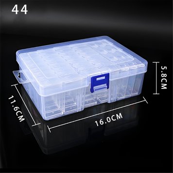 Органайзер для хранения алмазной мозаики 11,6х16х5,8 см 44 контейнера Прозорий (УЦЕНКА)