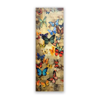 Двухсторонняя закладка LeoWhiteCat Бабочки 5х15 см