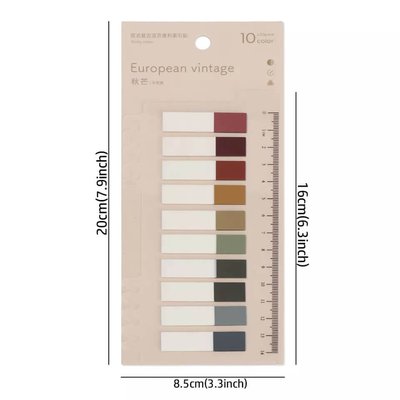 Стикеры-закладки для заметок Белые с цветным 10 цветов (TWN-182-2)
