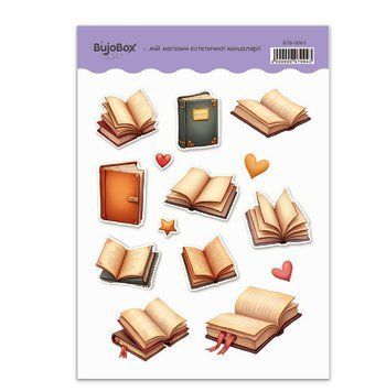Сет стикерів BuJoBox Books №3 10х15 см