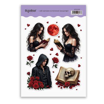 Сет стикерів BuJoBox Темна романтика 10х15 см