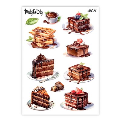 Сет наклеек MriyTaDiy Art №24 Шоколадный десерт 10х15 см