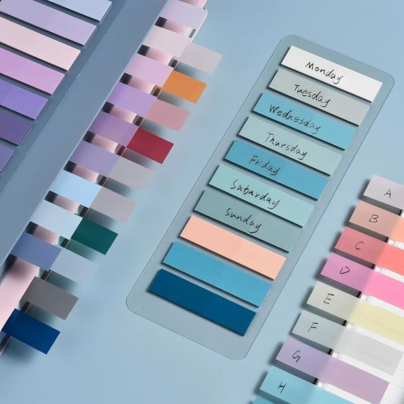 Стикеры-закладки для отметок 10 цветов Серые 200 шт (MR-001-GR)