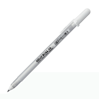 Белая ручка Sakura Gelly Roll 08 линия 0.4 мм (XPGB08#50)