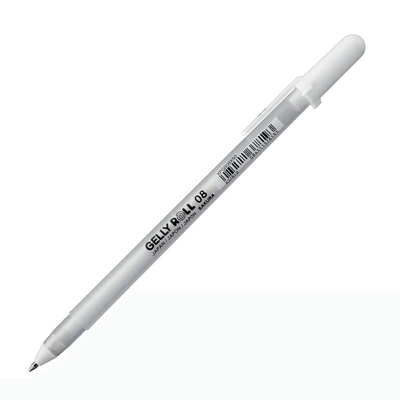 Біла ручка Sakura Gelly Roll 08 лінія 0.4 мм (XPGB08#50)