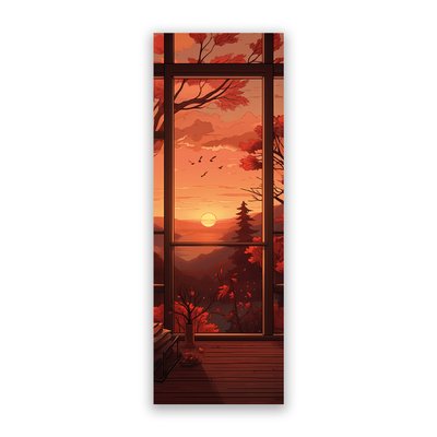 Двухсторонняя закладка LeoWhiteCat Осенний рассвет 5х15 см