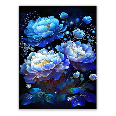 Набір для алмазної мозаїки з аксесуарами Блакитні квіти 24,5х34,5 см (ART-M-SP40)