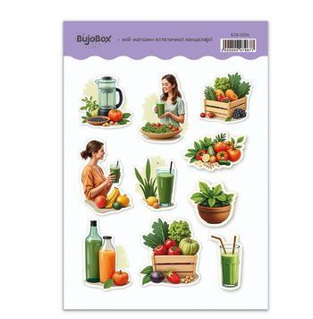 Сет стикерів BuJoBox Продуктовий кошик 10х15 см