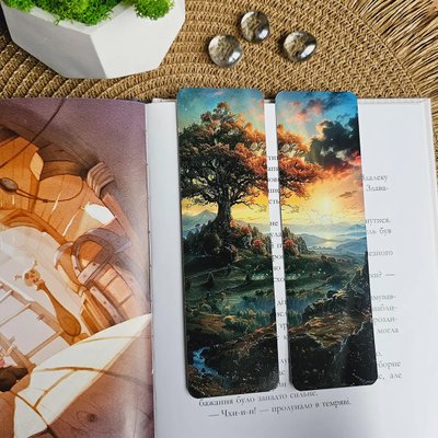 Двухсторонняя закладка для книг MriyTaDiy ART-12 Очаровательный пейзаж 5х16 см
