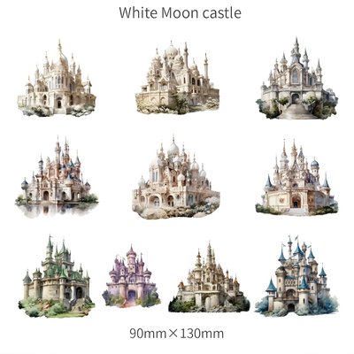 Набор стикеров на прозрачной ПВХ основе White Moon Castle 20 шт (TZZH027)