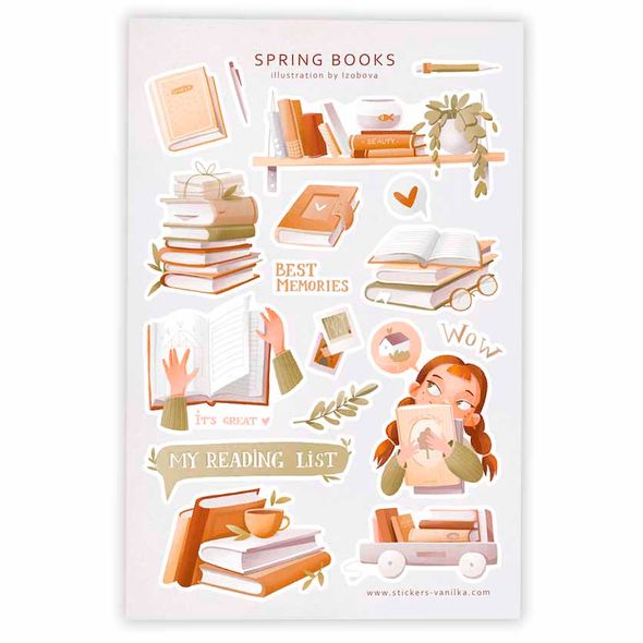 Сет стикеров Stickers Vanilka Spring books 10х15 см