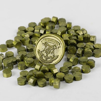 Набор сургуча в таблетках Зеленый металлик 100 шт (WAX-100-12)