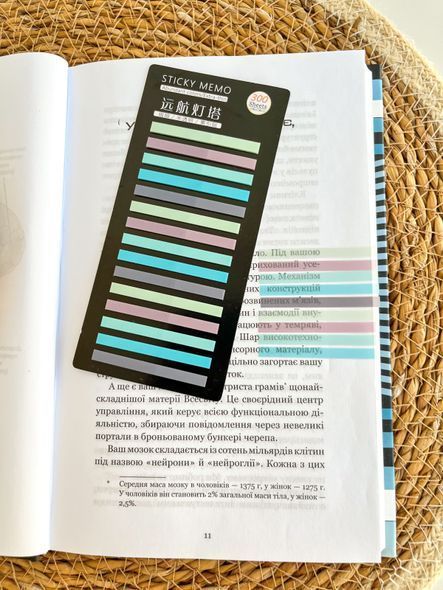 Стикеры-закладки для заметок Весенний ручей 5 цветов 300 шт (MEMO-300-15-13)