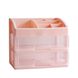 Пластмасовий органайзер для канцелярії 21х24х17 см 2 відсіку Рожевий