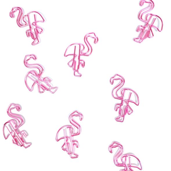 Скрепка канцелярская в виде Розового фламинго Коробка 8 шт.