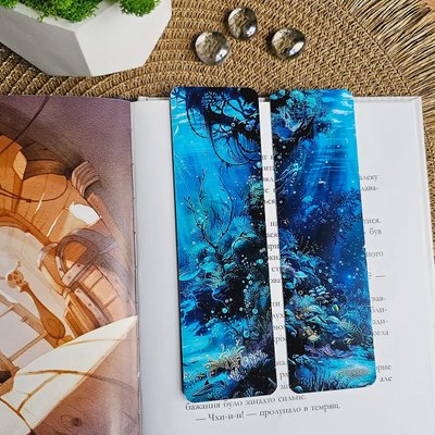 Двухсторонняя закладка для книг MriyTaDiy ART-15 Мир океана 5х16 см