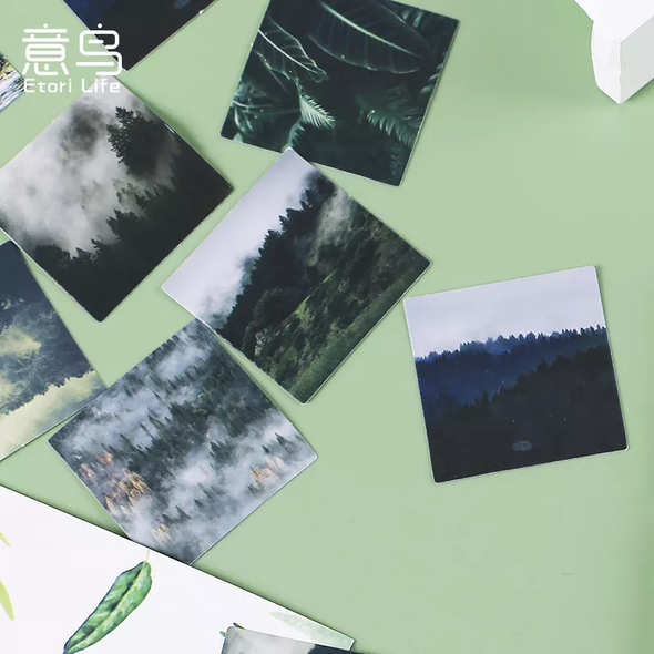 Набір стікерів картинок Хвойний ліс 46 штук 4х4 см (ENM20210924)