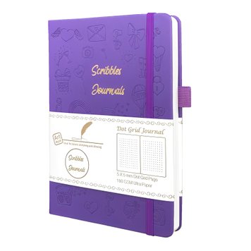 Блокнот в крапку А5 для Bullet Journal Фіолетовий з тисненням 80 аркушів 160 г/м² (BUKE-037)