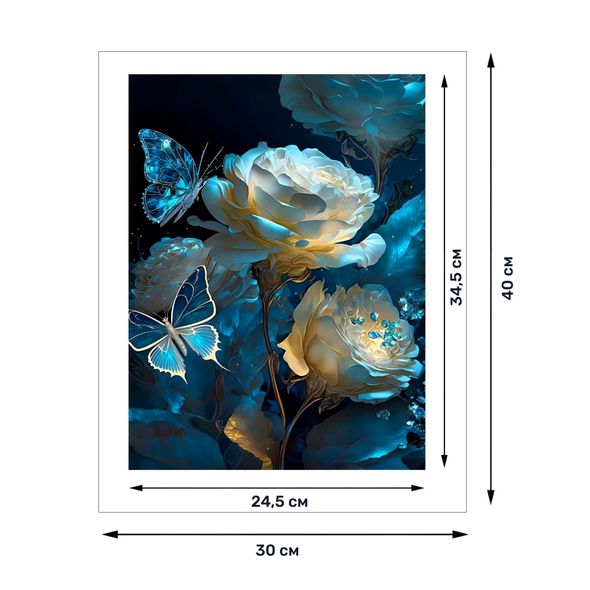 Набір для алмазної мозаїки з аксесуарами Білі троянди 24,5х34,5 см (ART-M-SP27)