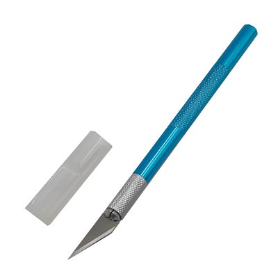 Нож скальпель канцелярский синий 14.5 см