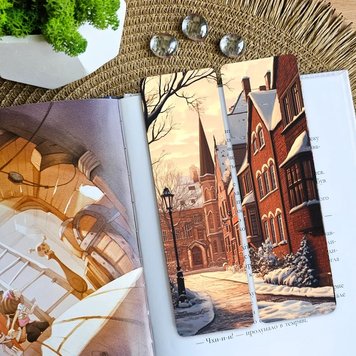 Двухсторонняя закладка для книг MriyTaDiy ART-58 Зимняя прогулка 5х16 см