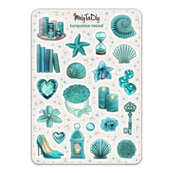 Сет наклейок MriyTaDiy Turquoise Mood 10х15 см