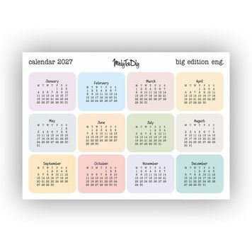 Стикерпак Big Edition Calendar 2027 пастельные English 15 &times; 21 см