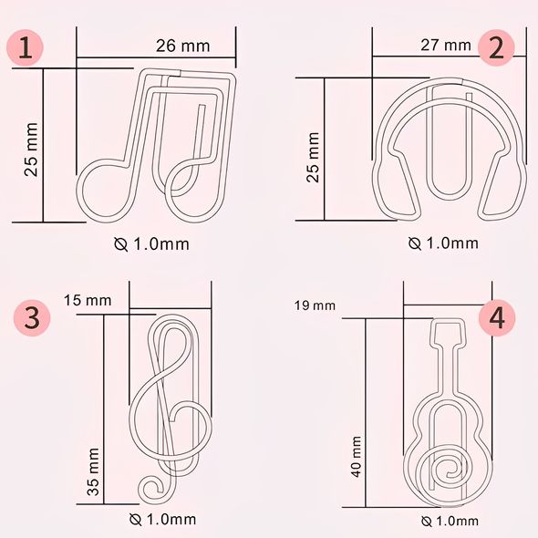 Скрепка Наушники 1 шт Золотая 2.5х2.7 см (TWGS-356-2)