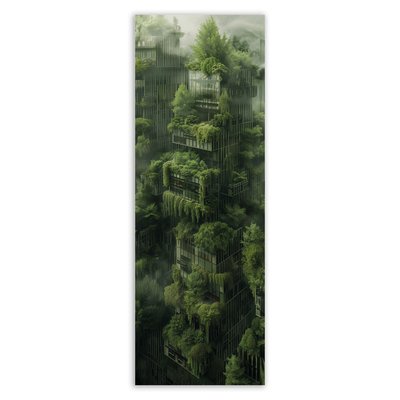 Двухсторонняя закладка LeoWhiteCat Зеленый мегаполис 5х15 см