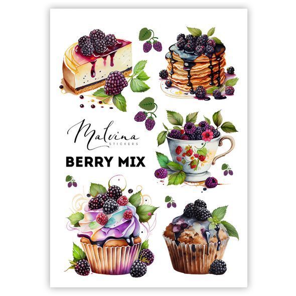 Стікери для щоденника Malvina Stickers Berry Mix №2 10х15 см