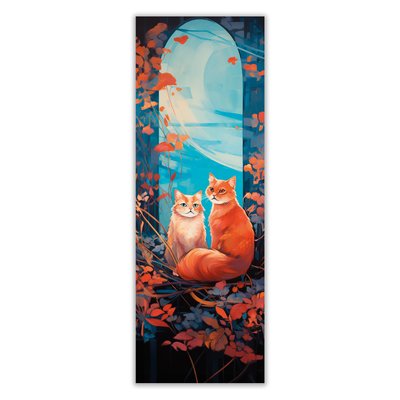 Двухсторонняя закладка LeoWhiteCat Рыжие коты 5х15 см
