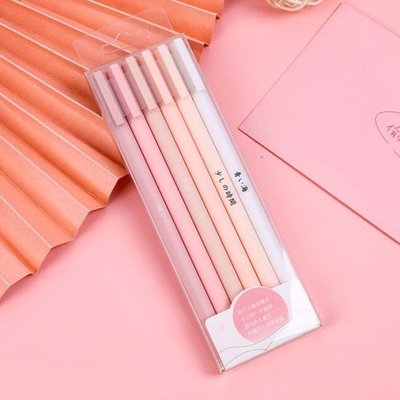 Матовые гелевые ручки Jianwu набор 6 штук Нежно-розовые