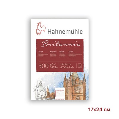 Скетчбук для рисования красками Hahnemuhle Britannia 17х24 12 листов 300 г/м² Сold Рressed (10628983)