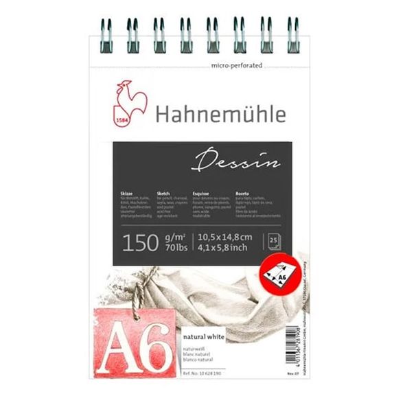 Скетчбук для малювання Hahnemuhle Dessin А6 25 листів на спіралі 150 г/м² (10628190)