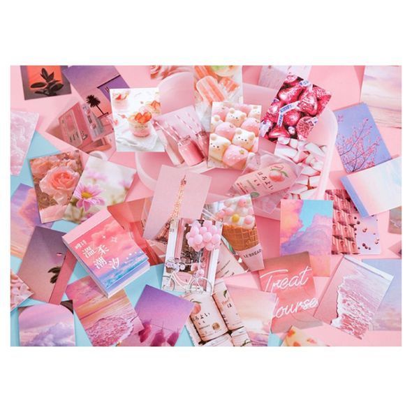 Мини стикербук Candy Poetry 50 наклеек 4х6 см Розовые (TS07A001)