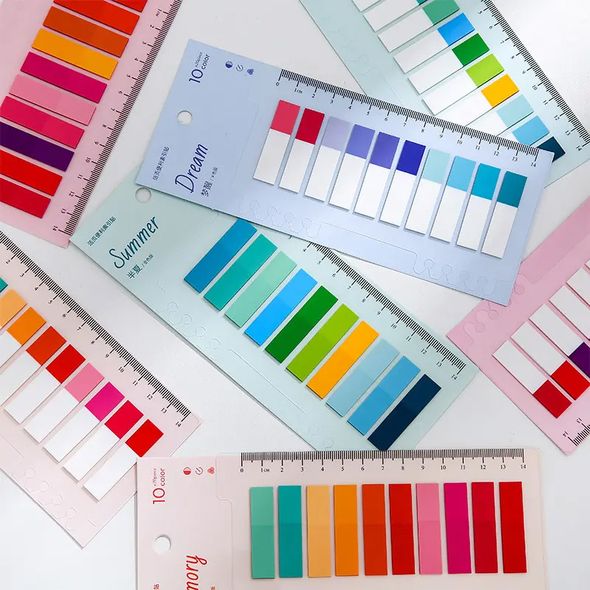 Стикеры-закладки для заметок Romantic цветные 10 цветов (6941731551154)