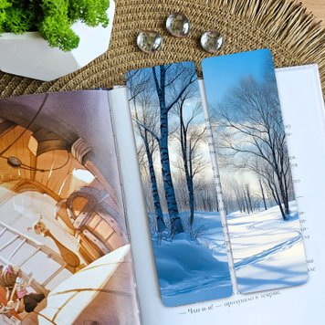 Двостороння закладка для книг MriyTaDiy ART-63 Сніжна тиша 5х16 см