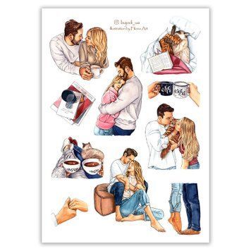 Сет стикерів BUJODI Love at home 17х12 см