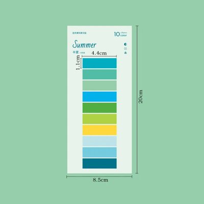 Стікери-закладки для нотаток Summer кольорові 10 кольорів (6941731551185)