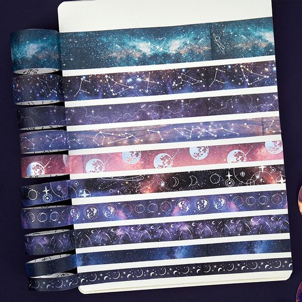 Набор Звездное небо Miss Time 10 декоративных скотчей, 10 стикеров и 30 картинок (JDLH-6300)