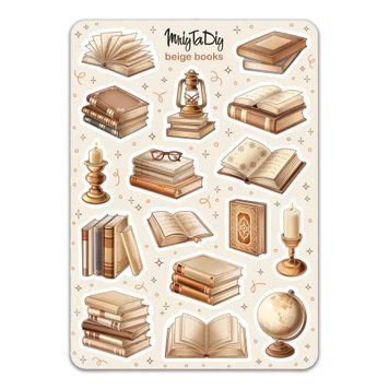 Сет наклейок MriyTaDiy Beige Books 10х15 см