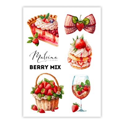 Сет стікерів Malvina Berry Mix №3 10х15 см