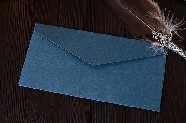 Конверт из крафт бумаги Синий 10Х22 см