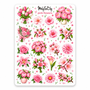 Сет стікерів ART STORY MriyTaDiy Pink Flowers 10х15 см