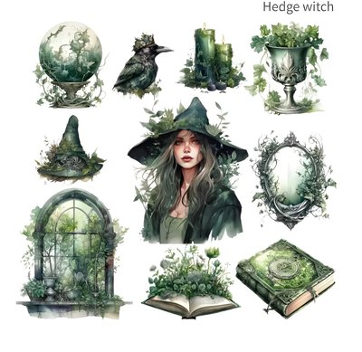 Набор стикеров Зеленая ведьма 20 шт (TZZH041)