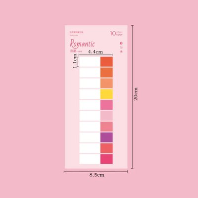 Стікери-закладки для нотаток Romantic білі з кольоровим 10 кольорів (6941731551192)