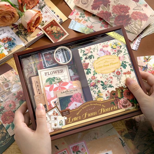 Набір матеріалів для скрапбукінгу SIMNO Letter From Flowers 154 шт 18x23 см